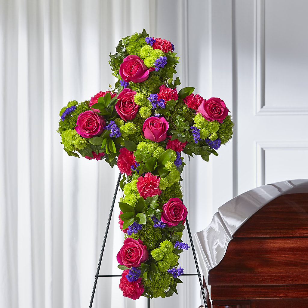 Tribute Rose Floral Cross – Kiss Floral Llc, Claymont DE