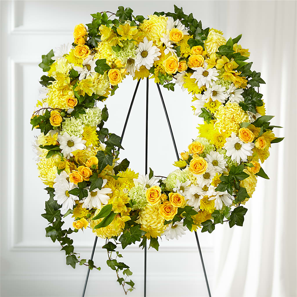 Golden Remembrance Wreath – Kiss Floral Llc, Claymont DE