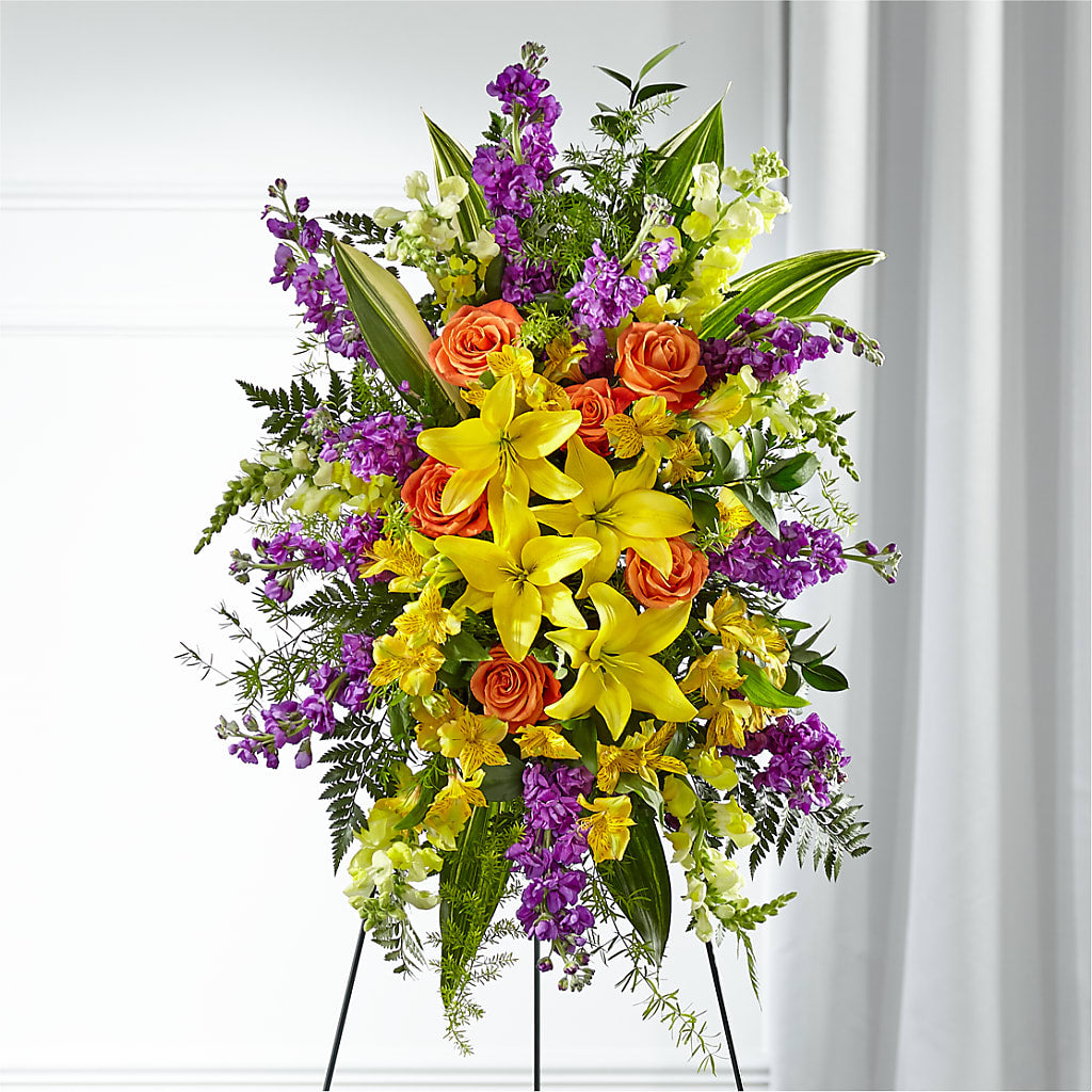 Thoughtful Prayers Standing Spray – Kiss Floral Llc, Claymont DE