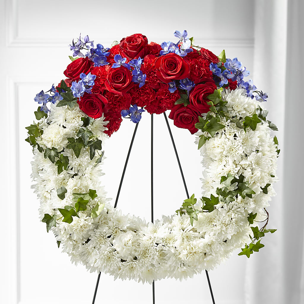 Patriotic Passion Wreath – Kiss Floral Llc, Claymont DE