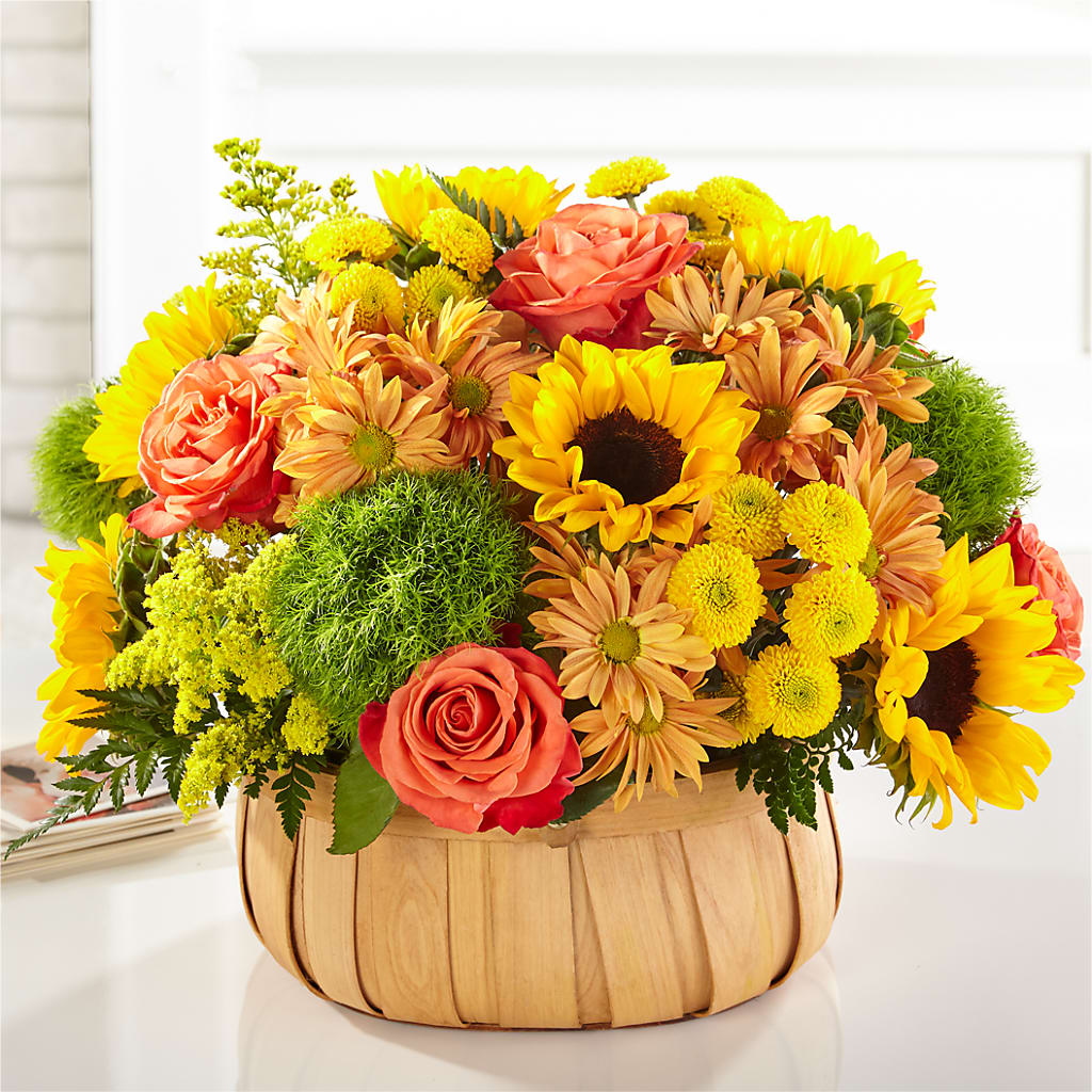 Harvest Sunflower Basket – Kiss Floral Llc, Claymont DE