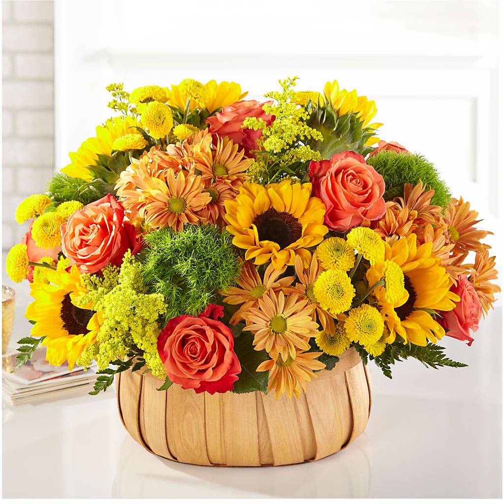 Harvest Sunflower Basket – Kiss Floral Llc, Claymont DE