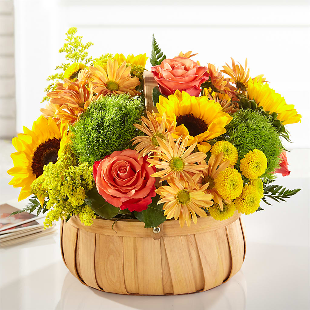 Harvest Sunflower Basket – Kiss Floral Llc, Claymont DE