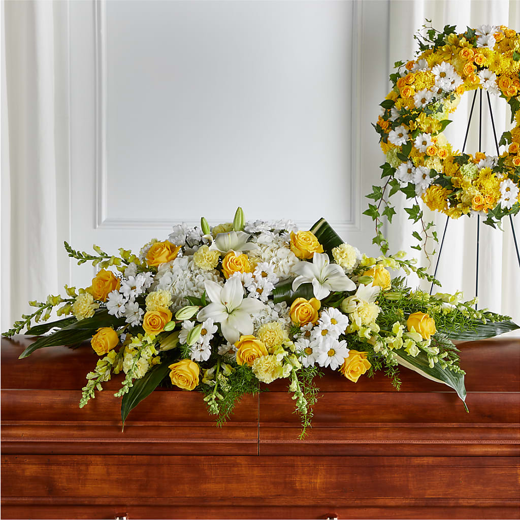 Golden Harmony Casket Spray – Kiss Floral Llc, Claymont DE