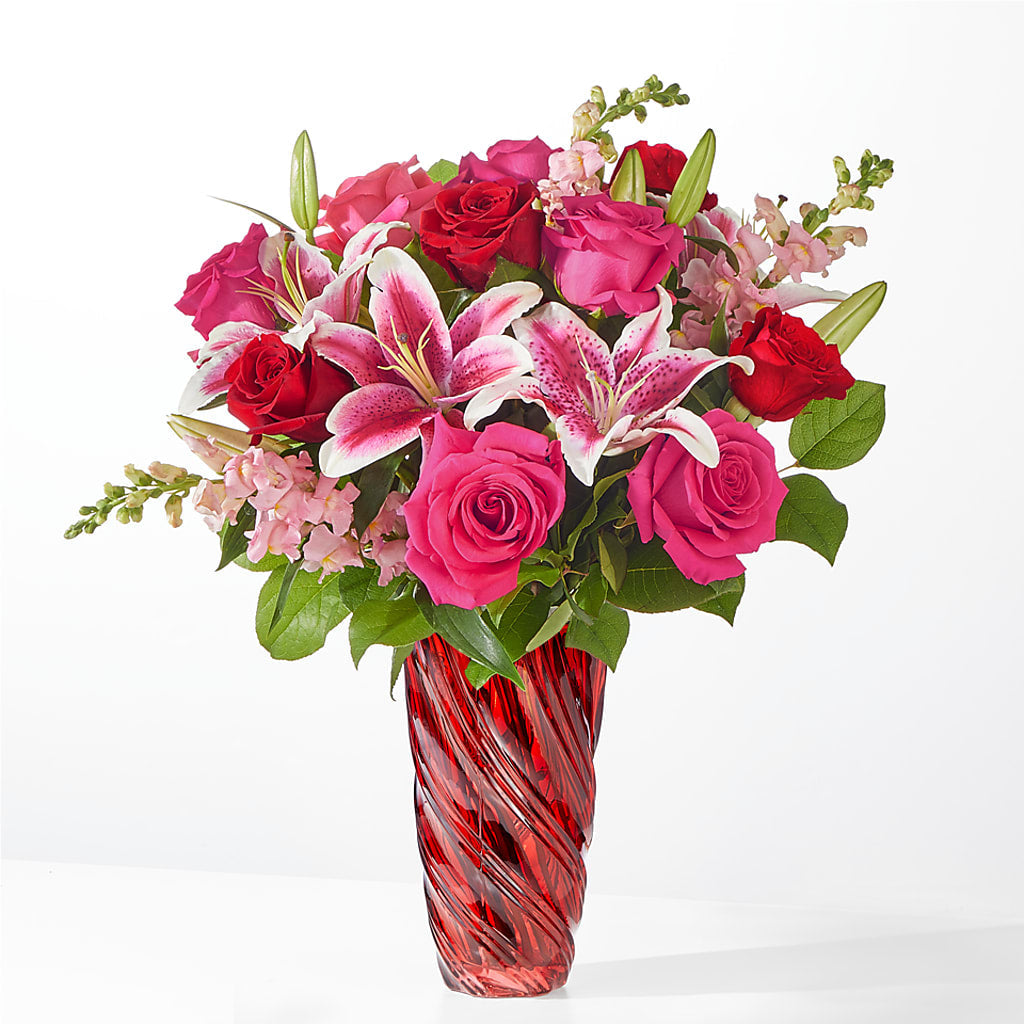 Always You Bouquet with Luxe Swirl Vase – Kiss Floral Llc, Claymont DE