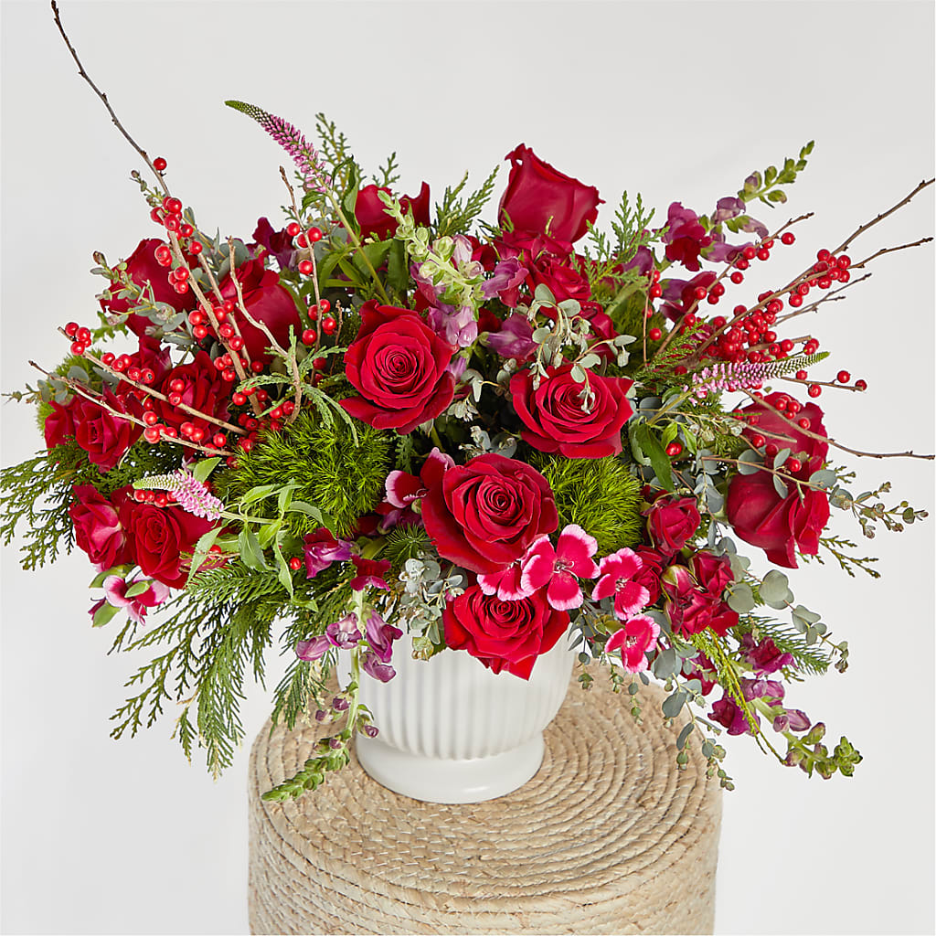 Big Red Bow Bouquet –  Kiss Floral Llc, Claymont DE