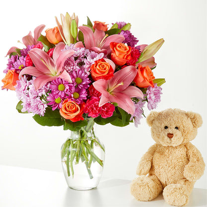 One and Only Bouquet and Bear Bundle –  Kiss Floral Llc, Claymont DE