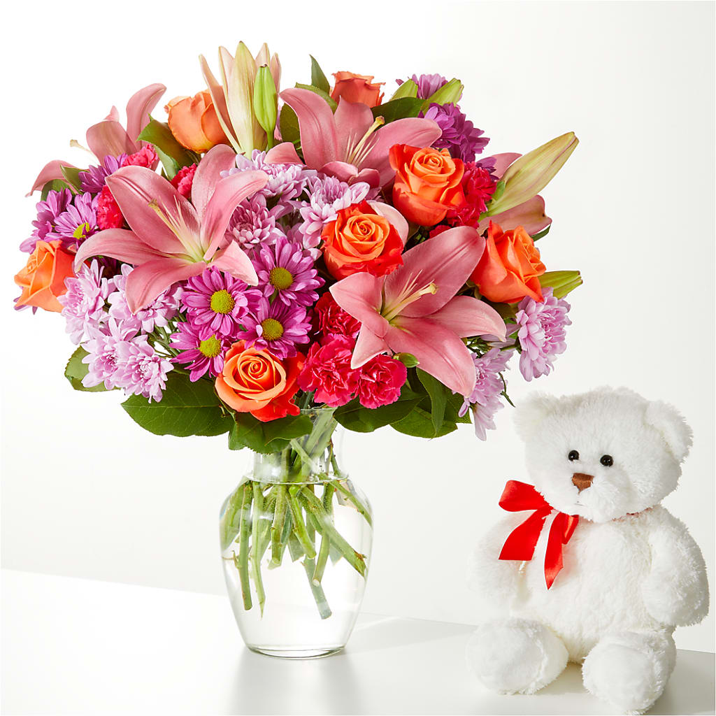 One and Only Bouquet and Bear Bundle –  Kiss Floral Llc, Claymont DE