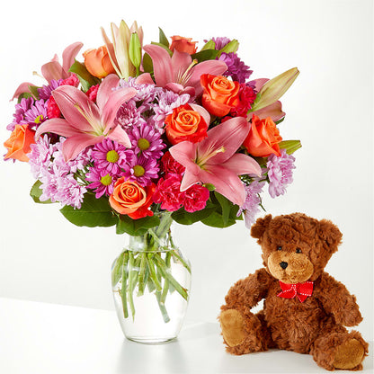One and Only Bouquet and Bear Bundle –  Kiss Floral Llc, Claymont DE