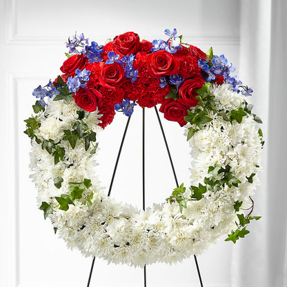 Patriotic Passion Wreath –  Kiss Floral Llc, Claymont DE