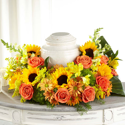 Faithful Sunflower Cremation Adornment –  Kiss Floral Llc, Claymont DE