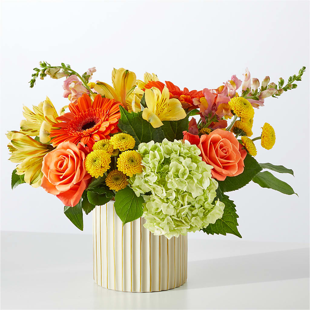 Autumn Sunshine Bouquet with Ivory Vase –  Kiss Floral Llc, Claymont DE