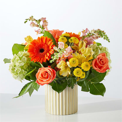 Autumn Sunshine Bouquet with Ivory Vase –  Kiss Floral Llc, Claymont DE