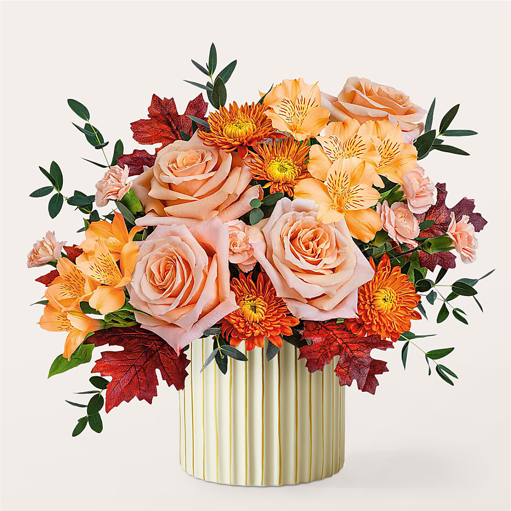 Spiced Latte Bouquet with Ivory Vase –  Kiss Floral Llc, Claymont DE