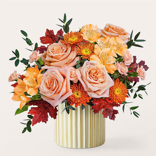 Spiced Latte Bouquet with Ivory Vase –  Kiss Floral Llc, Claymont DE