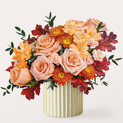 Spiced Latte Bouquet with Ivory Vase –  Kiss Floral Llc, Claymont DE
