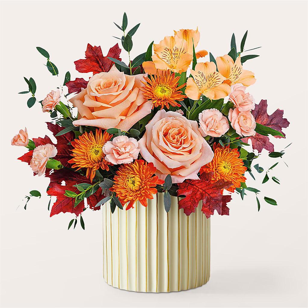 Spiced Latte Bouquet with Ivory Vase –  Kiss Floral Llc, Claymont DE